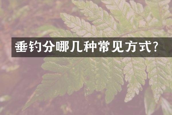 垂钓分哪几种常见方式？