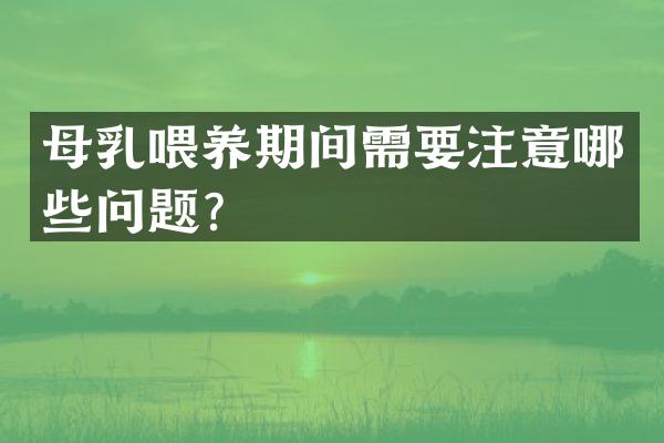 母乳喂养期间需要注意哪些问题？