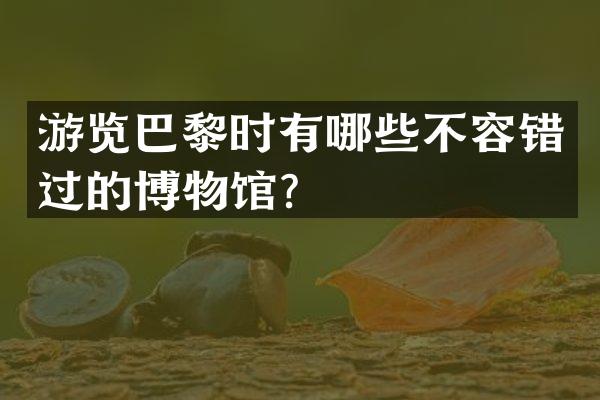 游览巴黎时有哪些不容错过的博物馆？