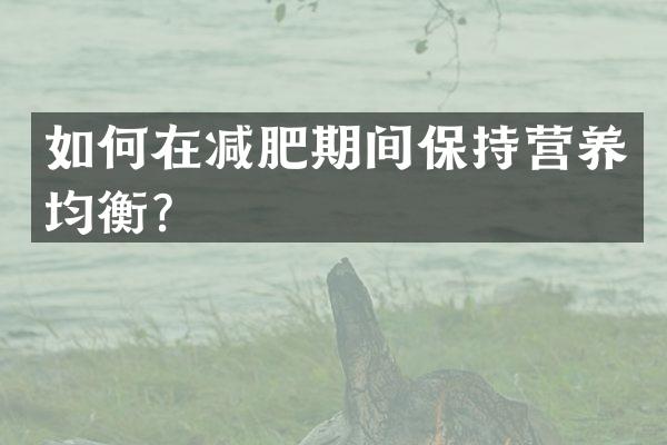如何在减肥期间保持营养均衡？