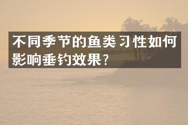 不同季节的鱼类习性如何影响垂钓效果？