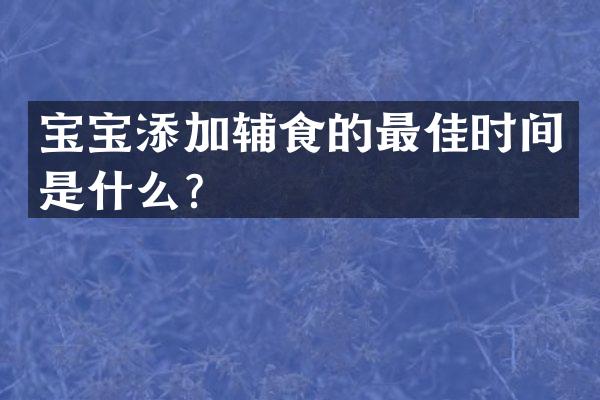 宝宝添加辅食的最佳时间是什么？