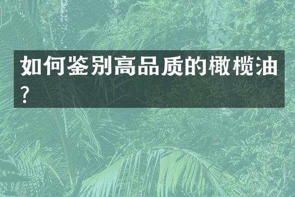 如何鉴别高品质的橄榄油？