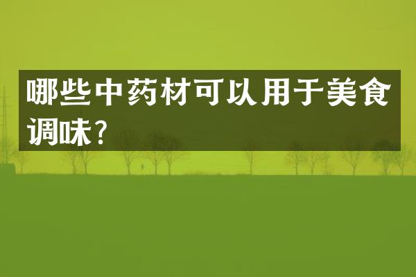 哪些中药材可以用于美食调味？