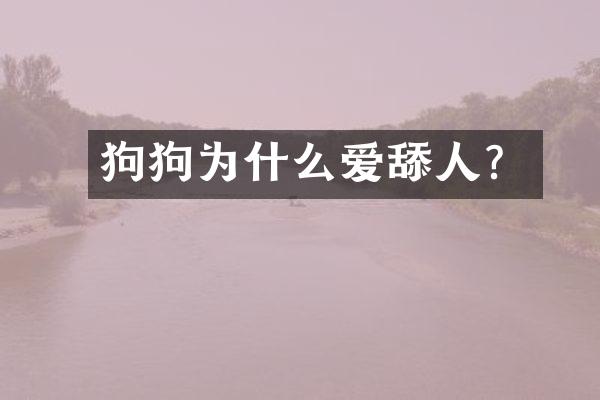 狗狗为什么爱舔人？