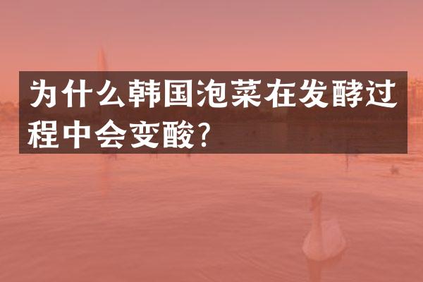 为什么韩国泡菜在发酵过程中会变酸？