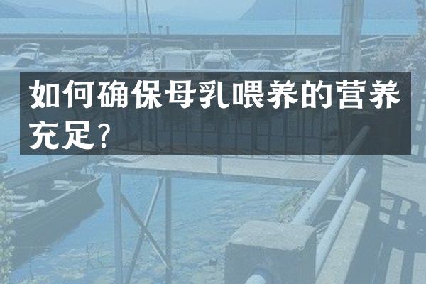 如何确保母乳喂养的营养充足？