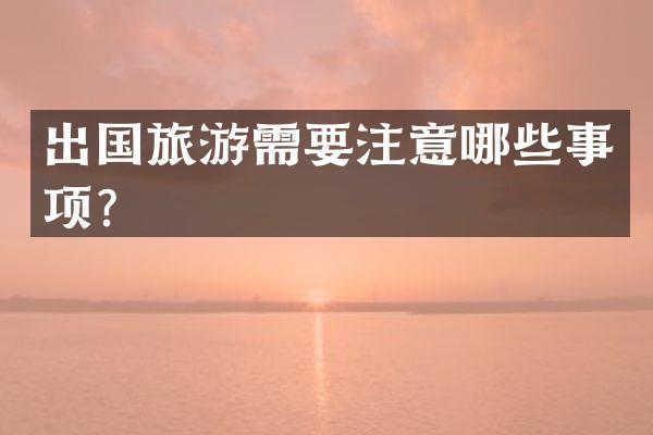 出国旅游需要注意哪些事项？