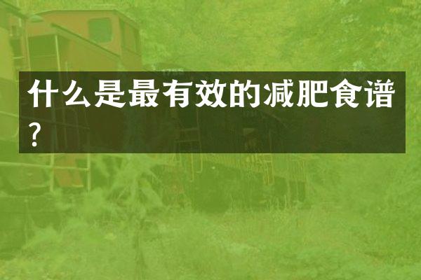 什么是最有效的减肥食谱？