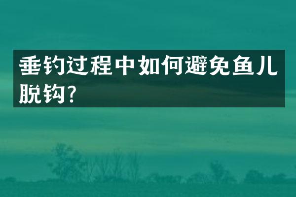 垂钓过程中如何避免鱼儿脱钩？