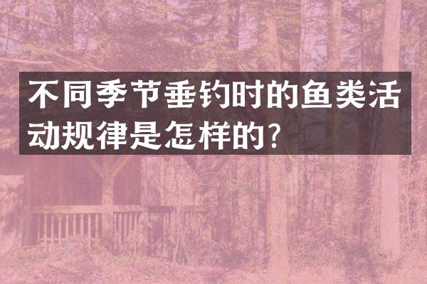 不同季节垂钓时的鱼类活动规律是怎样的？