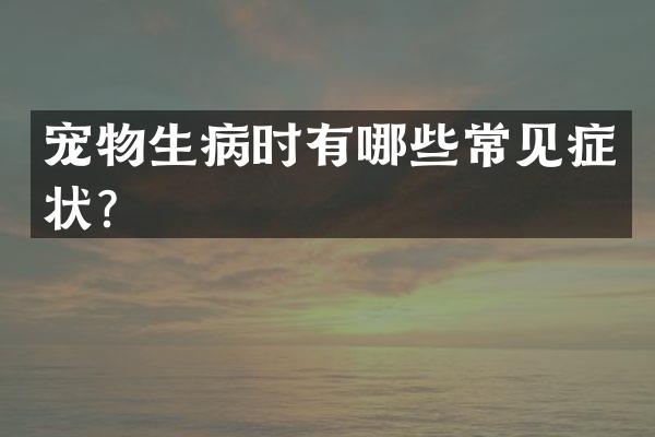宠物生病时有哪些常见症状？