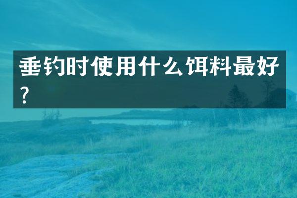 垂钓时使用什么饵料最好？