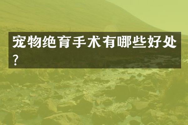 宠物绝育手术有哪些好处？