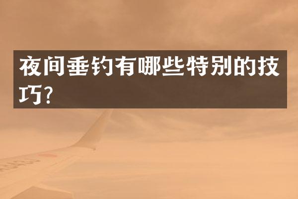 夜间垂钓有哪些特别的技巧？