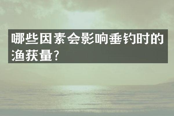 哪些因素会影响垂钓时的渔获量？