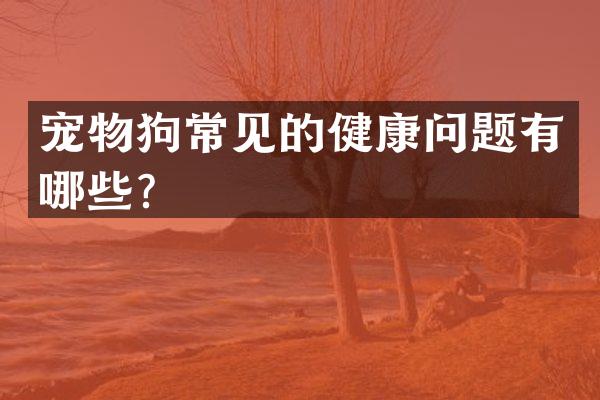 宠物狗常见的健康问题有哪些？