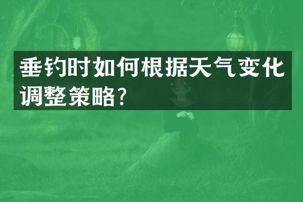 垂钓时如何根据天气变化调整策略？