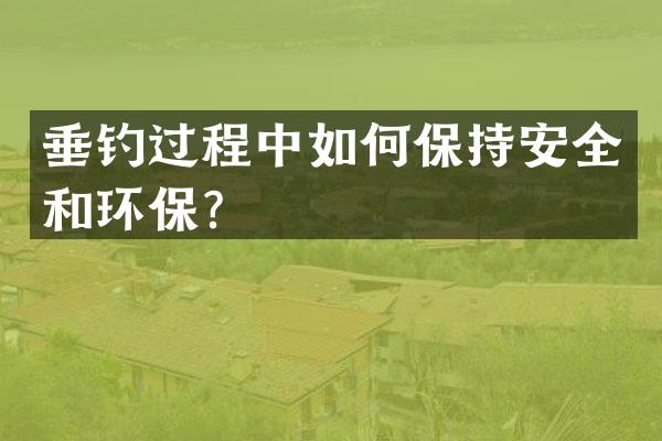 垂钓过程中如何保持安全和环保？