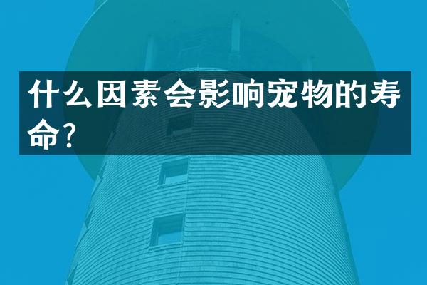 什么因素会影响宠物的寿命？