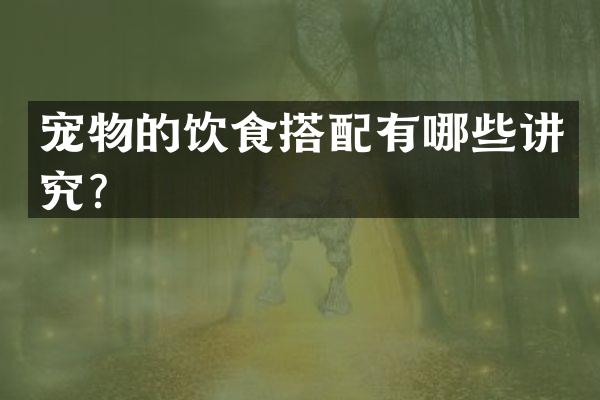 宠物的饮食搭配有哪些讲究？