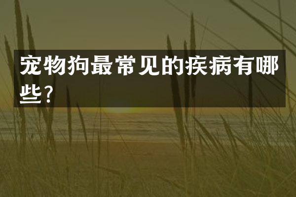 宠物狗最常见的疾病有哪些？