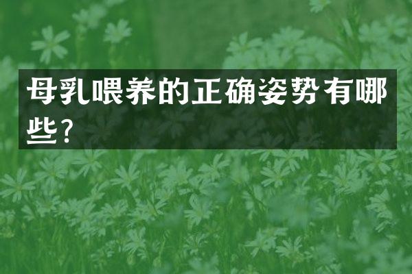 母乳喂养的正确姿势有哪些？