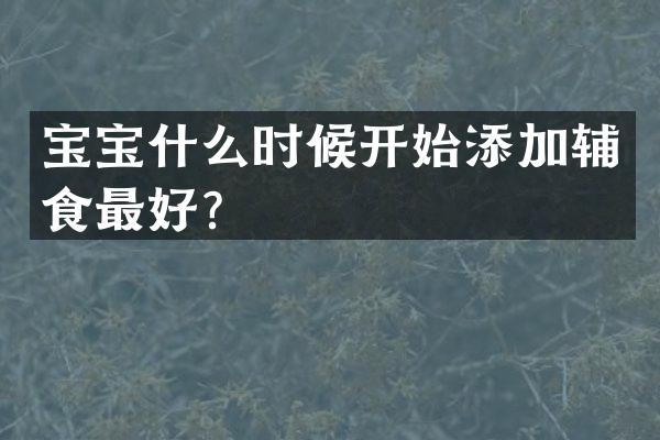 宝宝什么时候开始添加辅食最好？