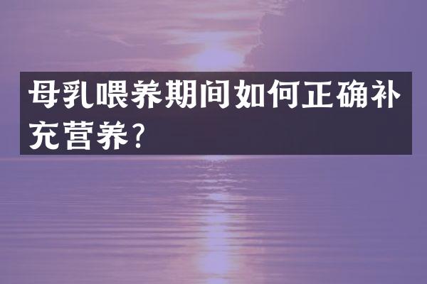 母乳喂养期间如何正确补充营养？