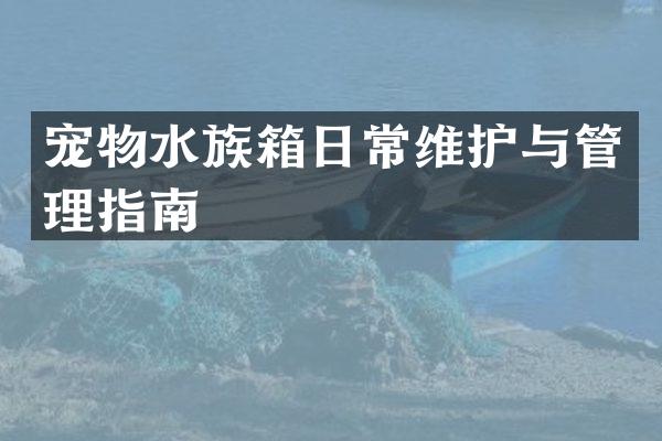 宠物水族箱日常维护与管理指南