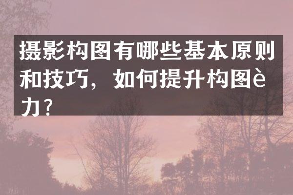 摄影构图有哪些基本原则和技巧，如何提升构图能力？