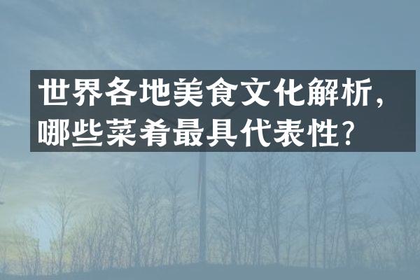 世界各地美食文化解析，哪些菜肴最具代表性？