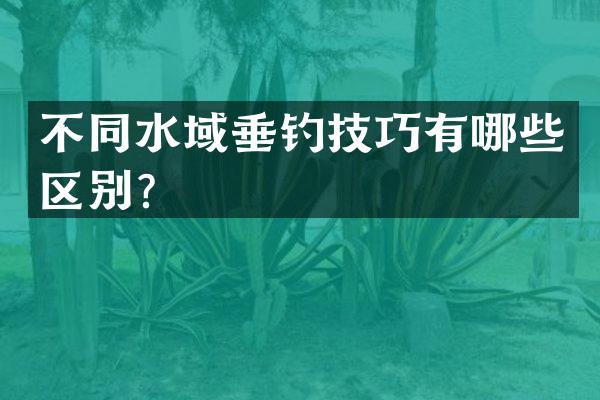 不同水域垂钓技巧有哪些区别？