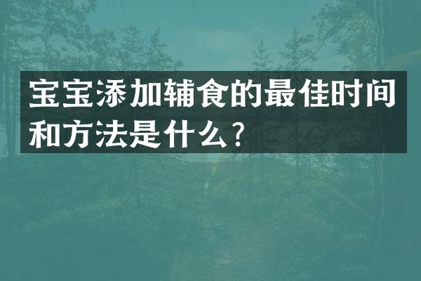 宝宝添加辅食的最佳时间和方法是什么？