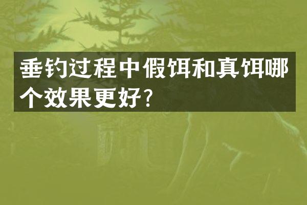 垂钓过程中假饵和真饵哪个效果更好？