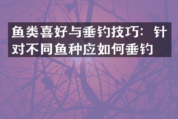 鱼类喜好与垂钓技巧：针对不同鱼种应如何垂钓？