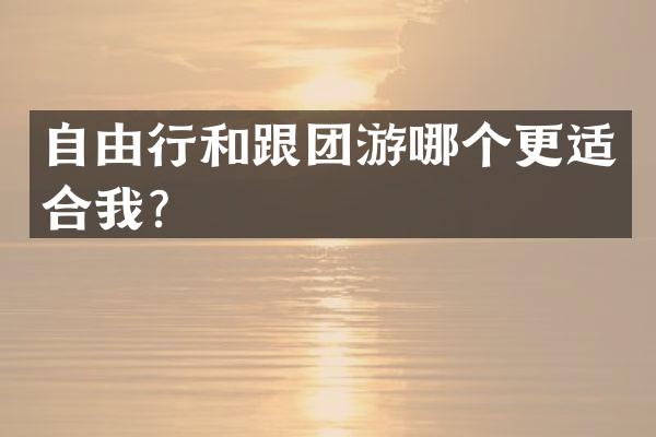 自由行和跟团游哪个更适合我？