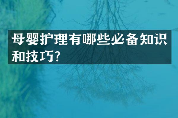 母婴护理有哪些必备知识和技巧？