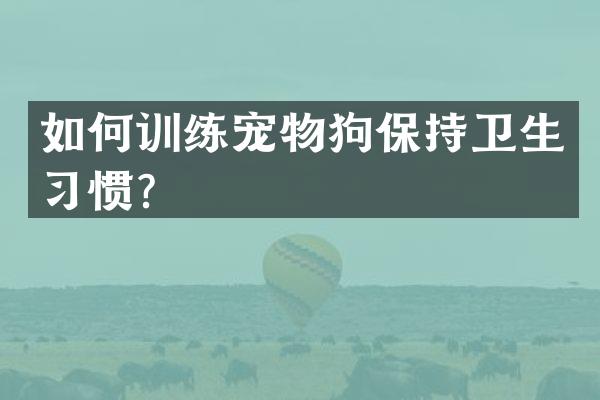 如何训练宠物狗保持卫生习惯？