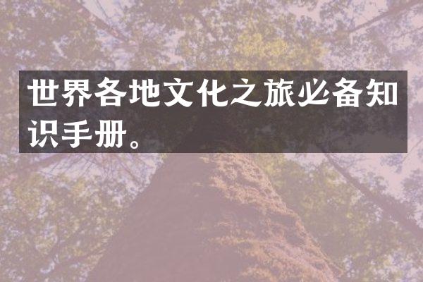 世界各地文化之旅必备知识手册。