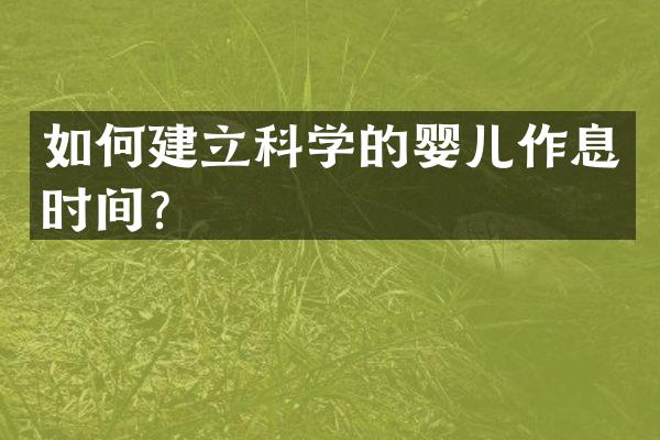 如何建立科学的婴儿作息时间？