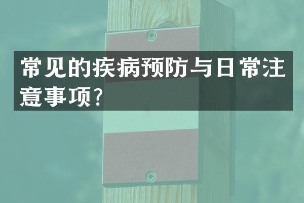 常见的疾病预防与日常注意事项？