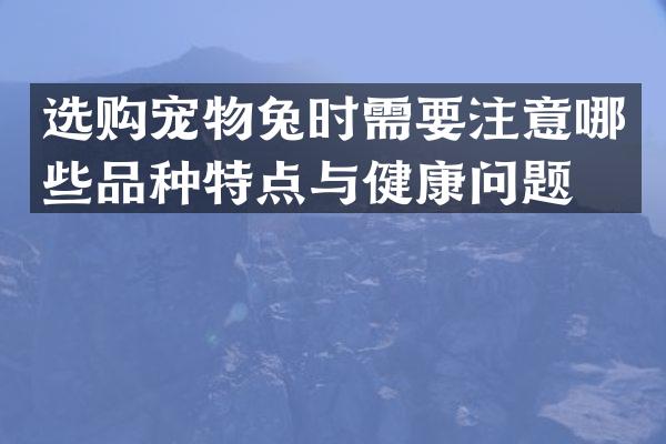 选购宠物兔时需要注意哪些品种特点与健康问题？
