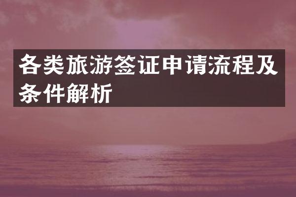 各类旅游签证申请流程及条件解析