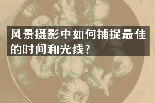 风景摄影中如何捕捉最佳的时间和光线？