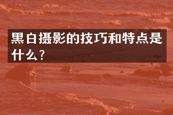 黑白摄影的技巧和特点是什么？