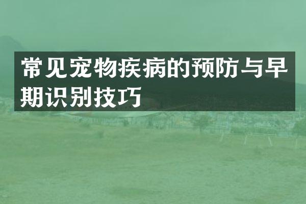 常见宠物疾病的预防与早期识别技巧