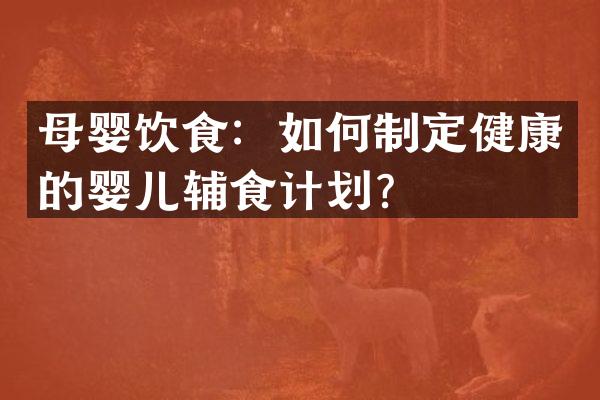 母婴饮食：如何制定健康的婴儿辅食计划？