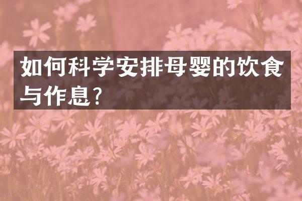 如何科学安排母婴的饮食与作息？