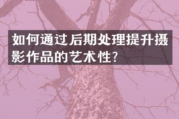如何通过后期处理提升摄影作品的艺术性？